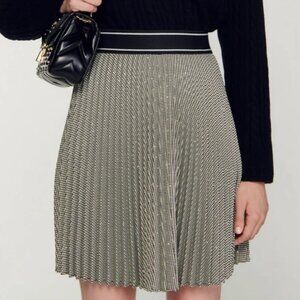 Sandro Short pleated skirt with rhinestones